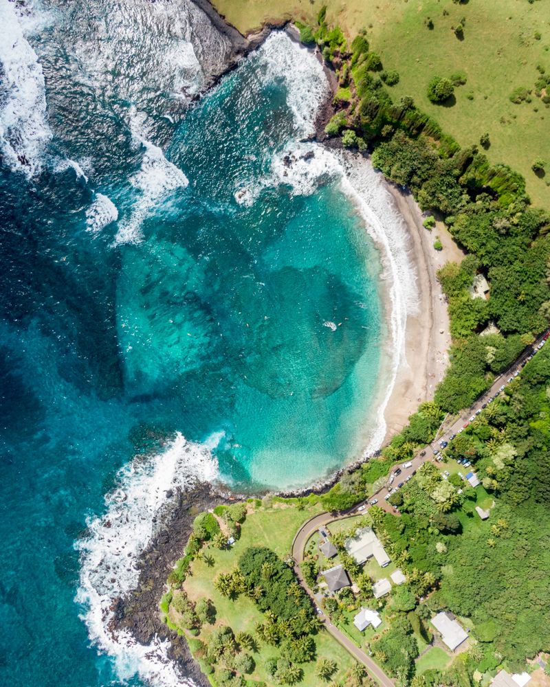 Aerial view of Hamoa Beach