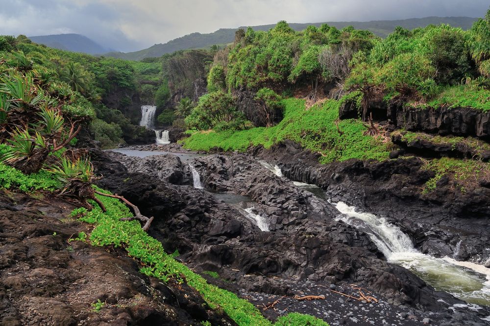 Rushing waters of Seven Sacred Pools