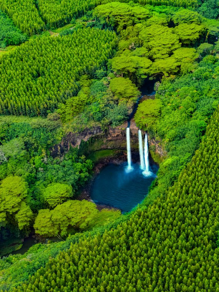 Aerial view of Wailua Falls