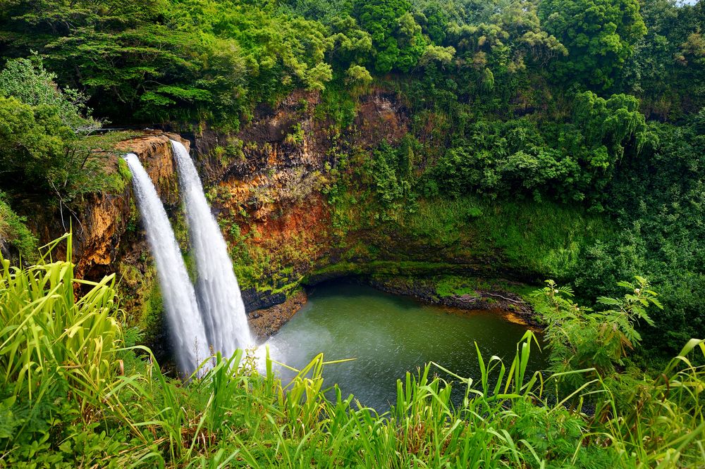Aerial view of Wailua Falls