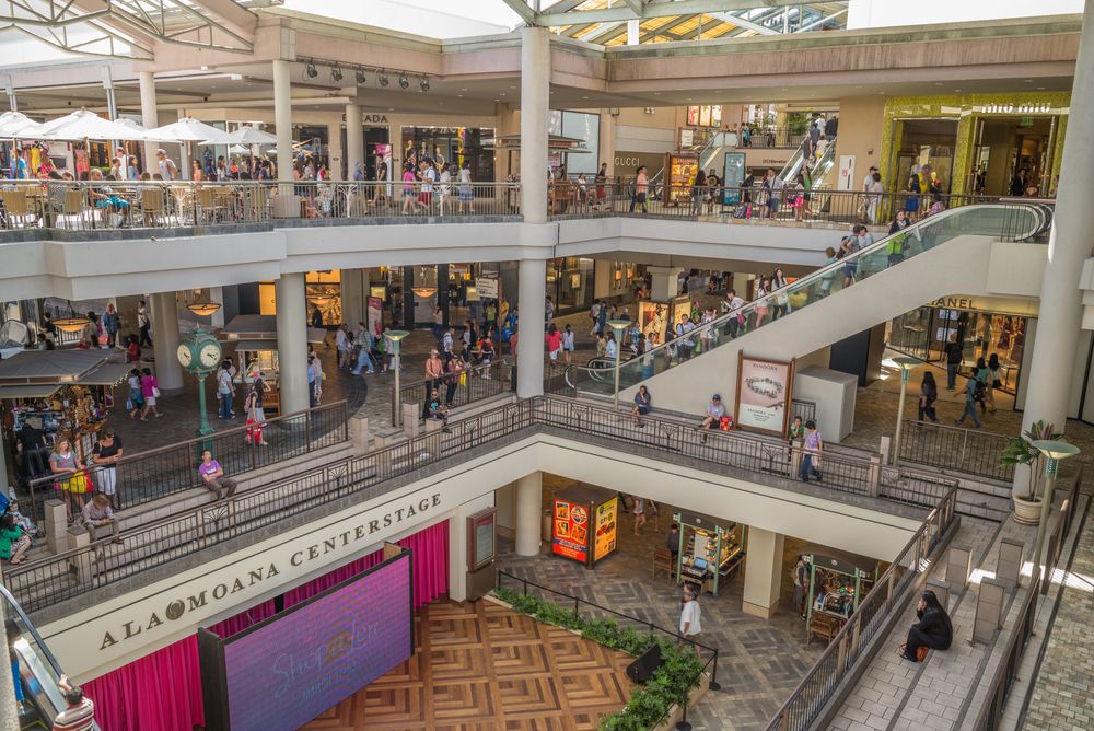 Shoppers in Ala Moana Center