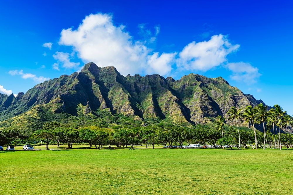 Scenic view of Kualoa Ranch