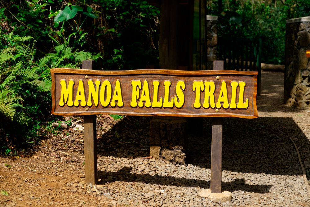Signage of Mānoa Falls Trail