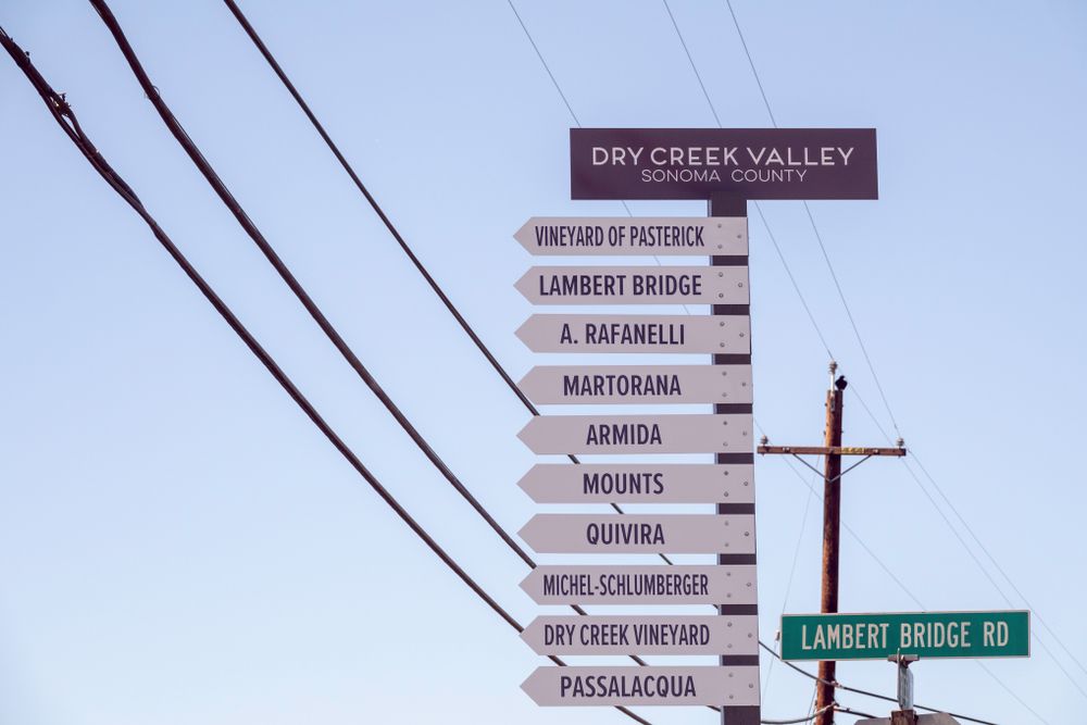 View of a Sign at Dry Creek Valley