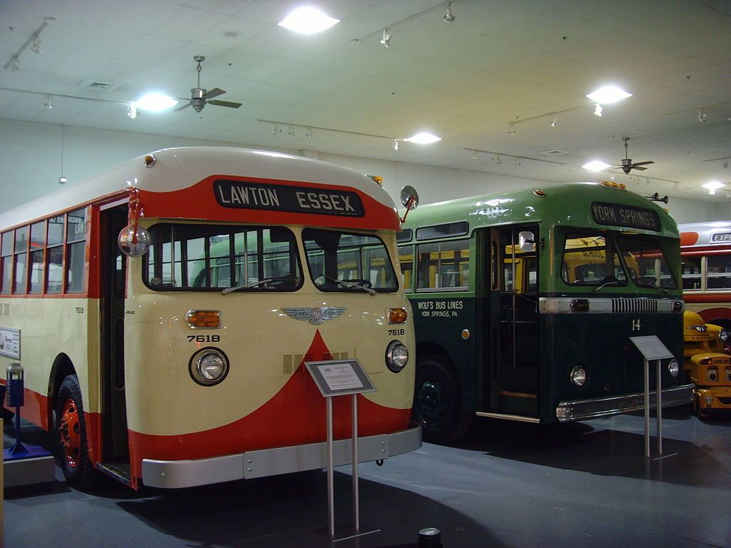 Vintage buses in Antique Automobile Club of America