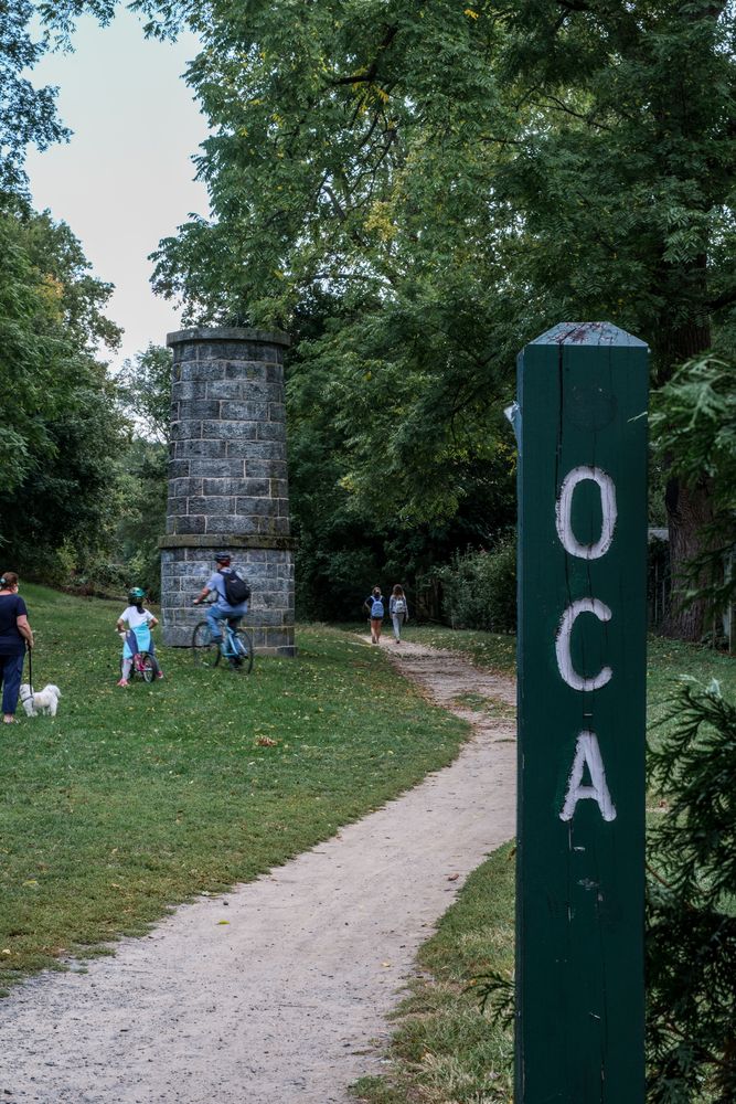 Mile marker of Croton Aqueduct State Park Trailway
