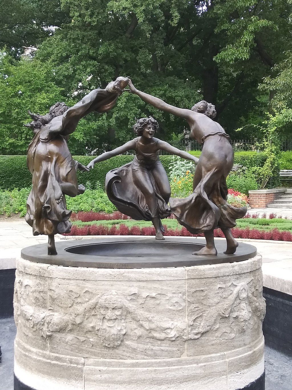 Fountain with bronze sculptures at Untermyer Gardens Conservancy