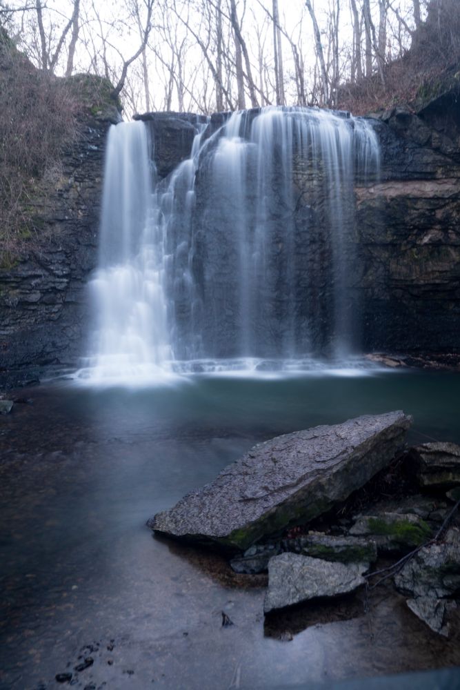 A beautiful waterfall at Griggs Reservoir Park