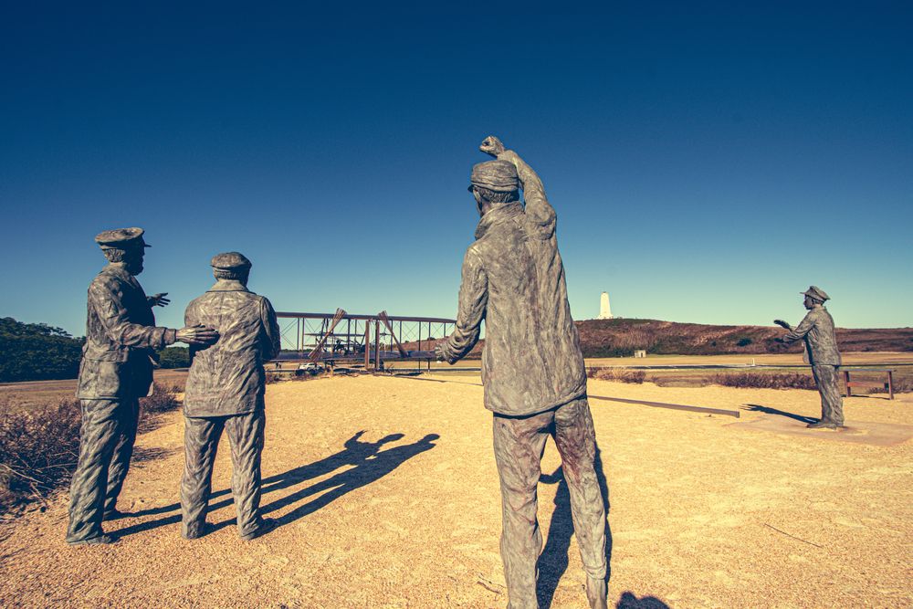 Statues at Wright Brothers National Memorial