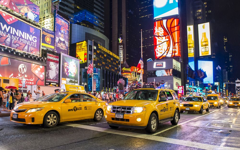 Taxis at Times Square