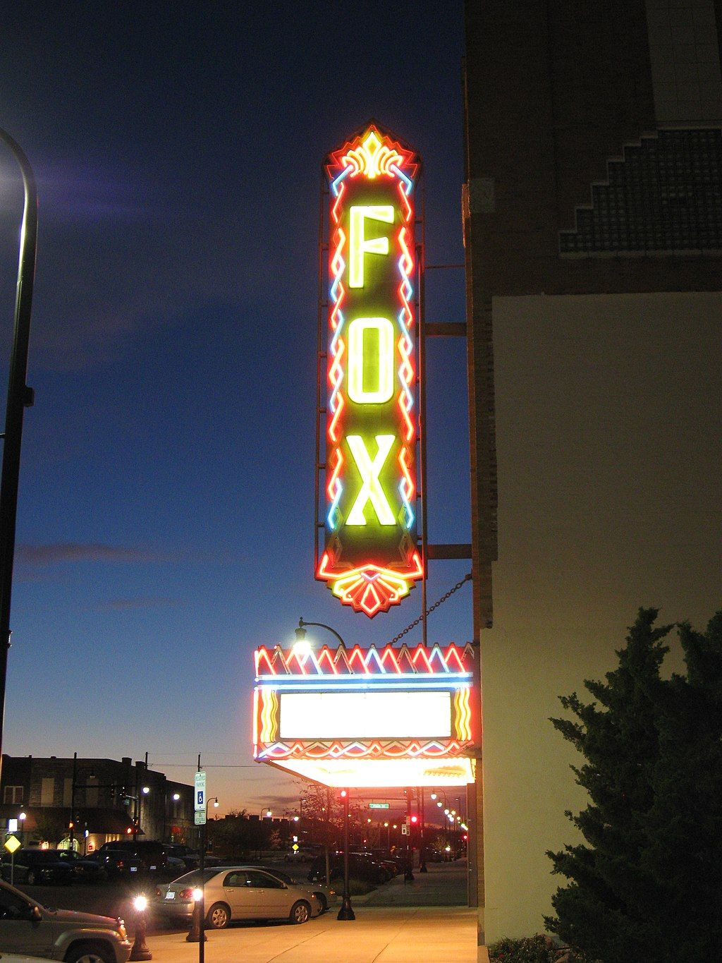 Signage of Hutchinson's Historic Fox Theatre
