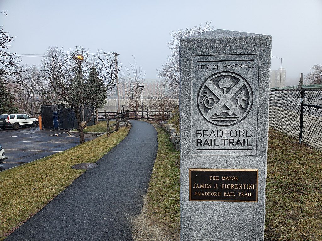 Marker of the Bradford Rail Trail
