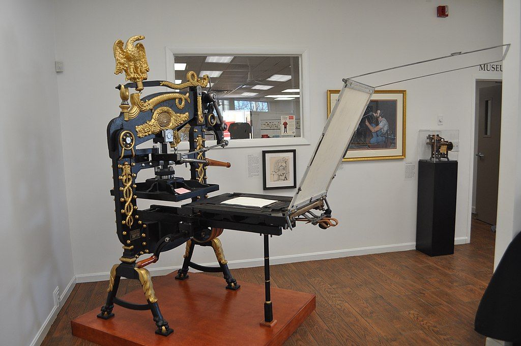 An old printing press in the Museum of Printing