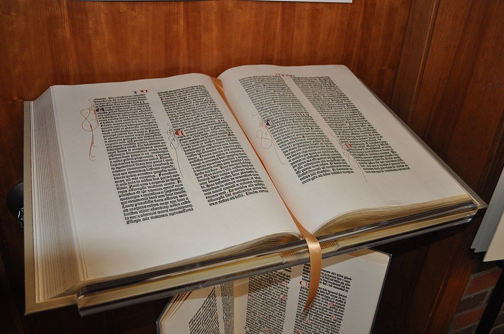 Gutenberg Bible replica in the Museum of Printing