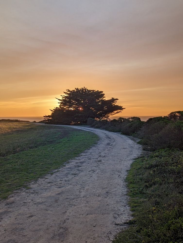View of the sunset from Cowell-Purisima Trail