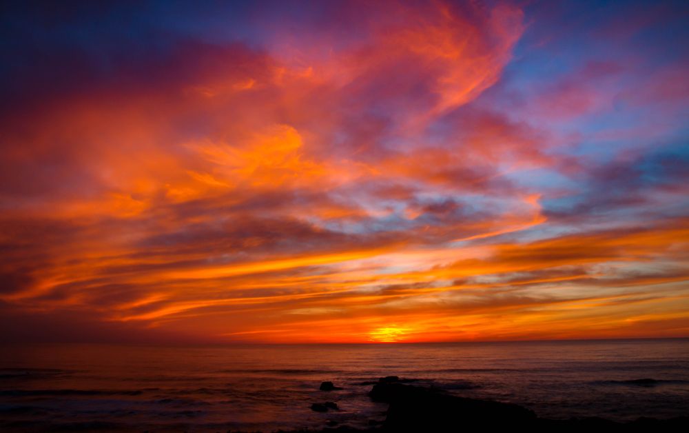 Gorgeous sunset over Pescadero State Beach