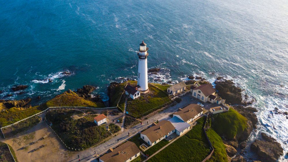 Aerial view of Pigeon Point Lighthouse