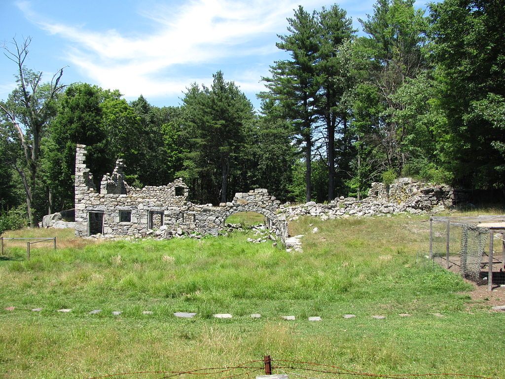 Stone barn ruins at Shaker Village Historic District