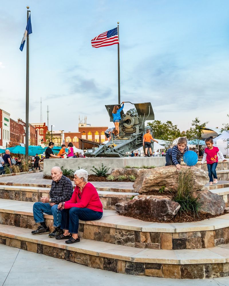 People at Hickory town square