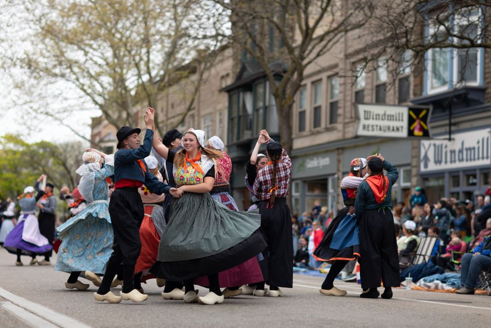 People dancing during Tulip Time Festival