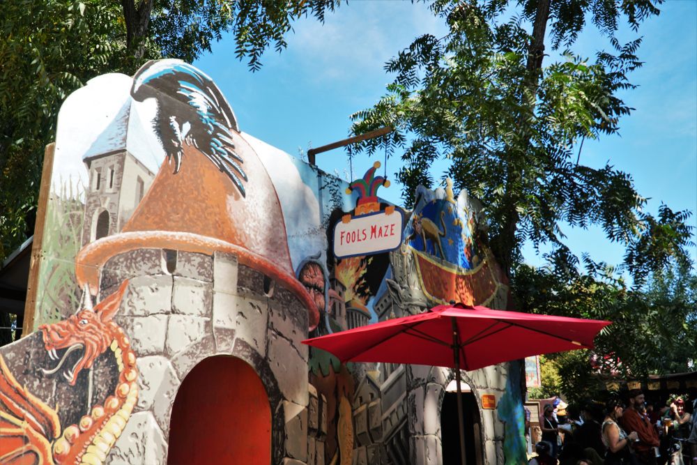 Exterior of a fools maze at Northern California Renaissance Faire