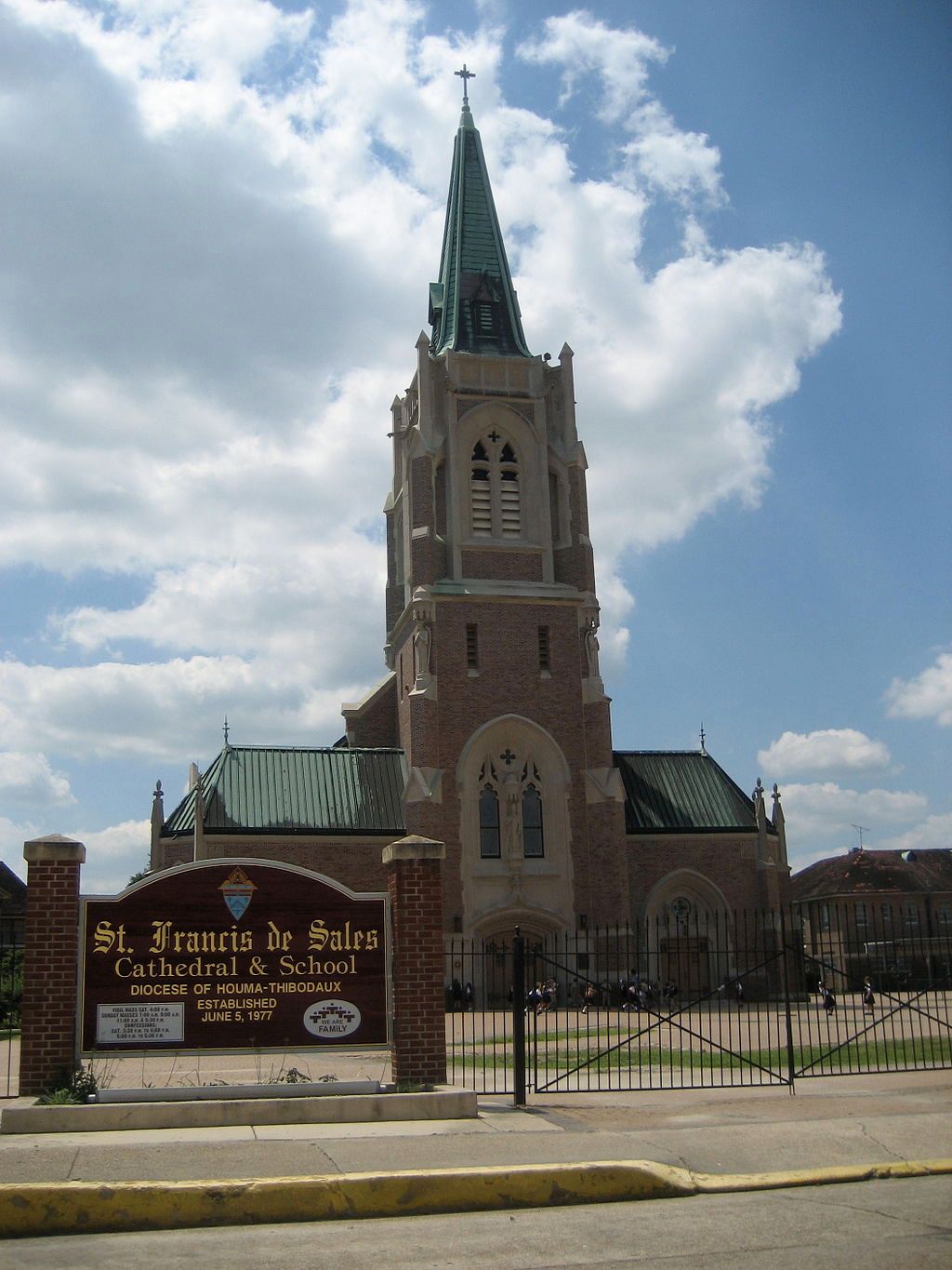 Exterior of the St. Francis de Sales Cathedral during the day.