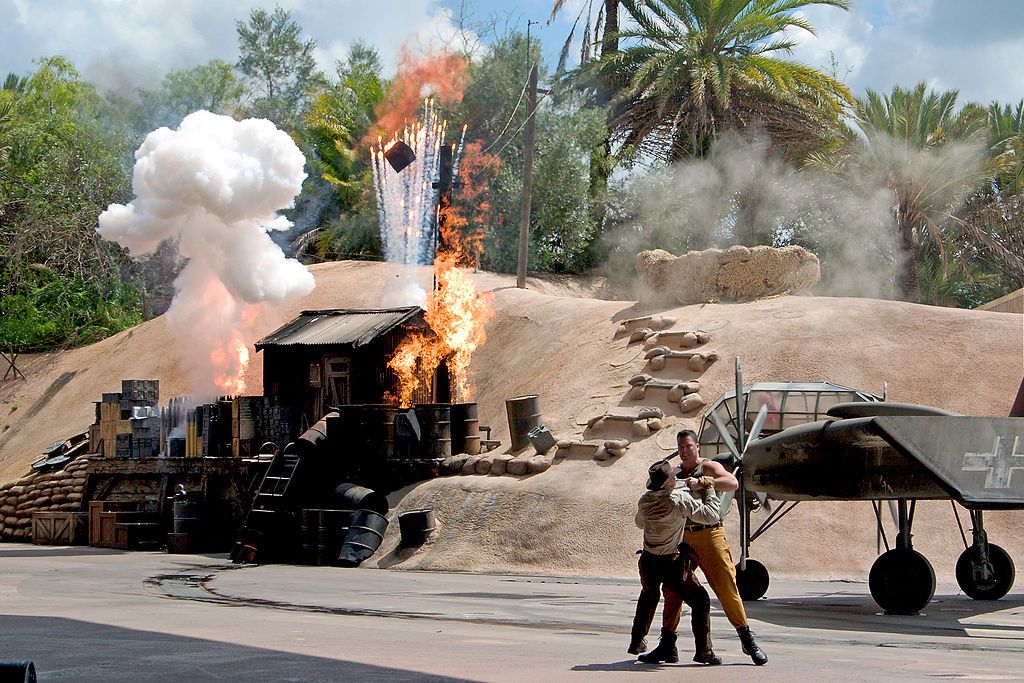 Action on the set of Indiana Jones Epic Stunt Spectacular