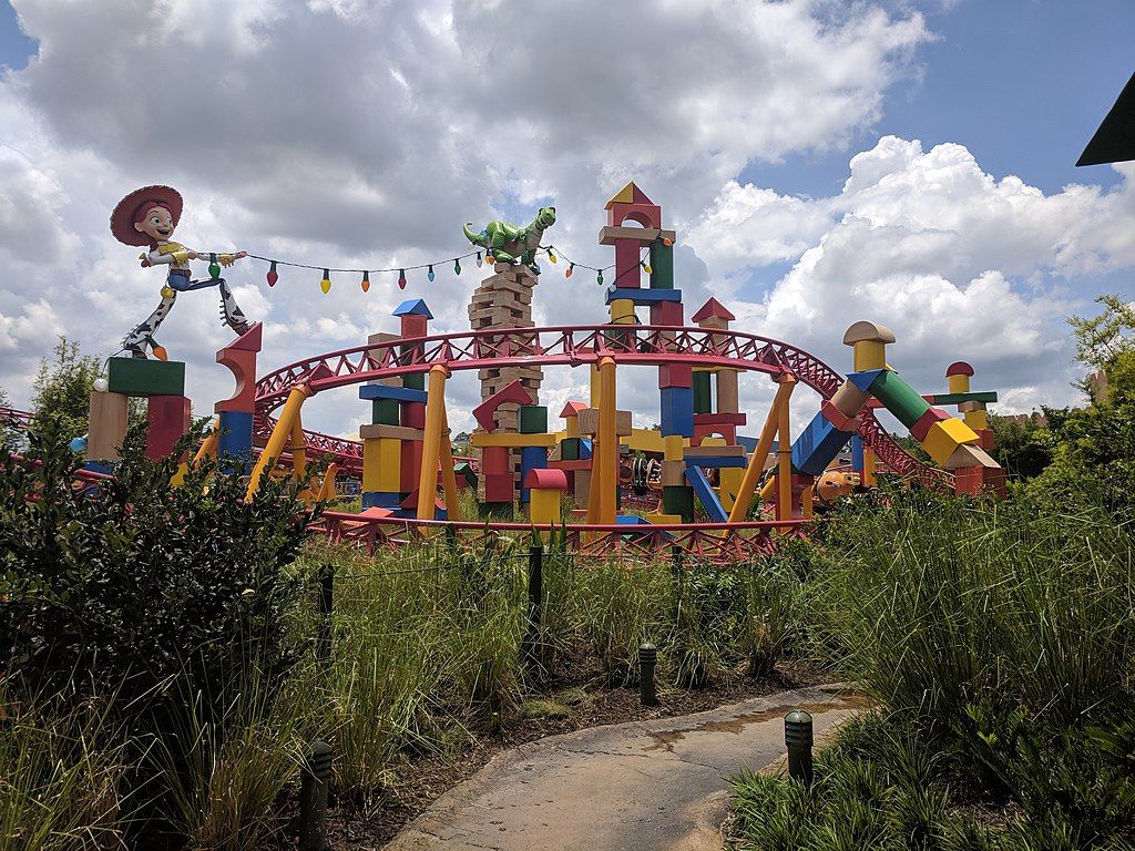 View of the colorful Slinky Dog Dash