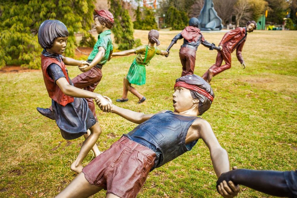 Children playing sculpture at Grounds For Sculpture