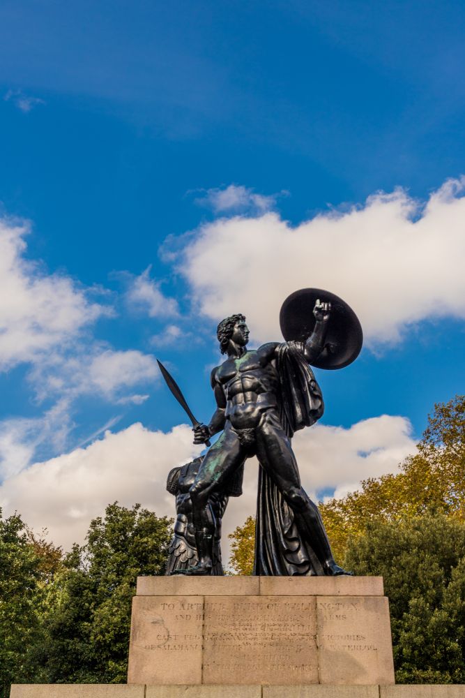Front view of the Achilles statue