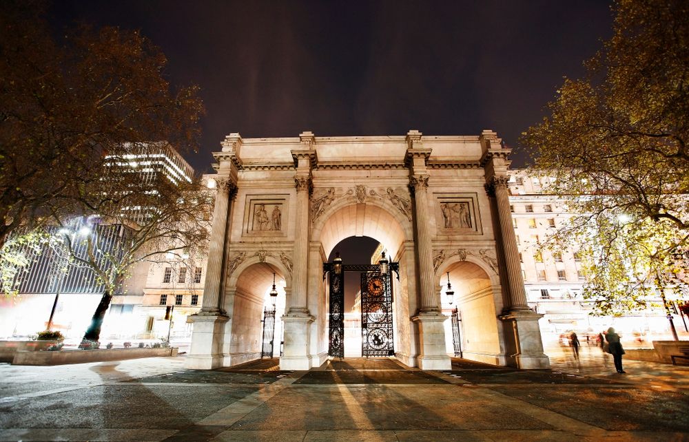 The Marble Arch during night time