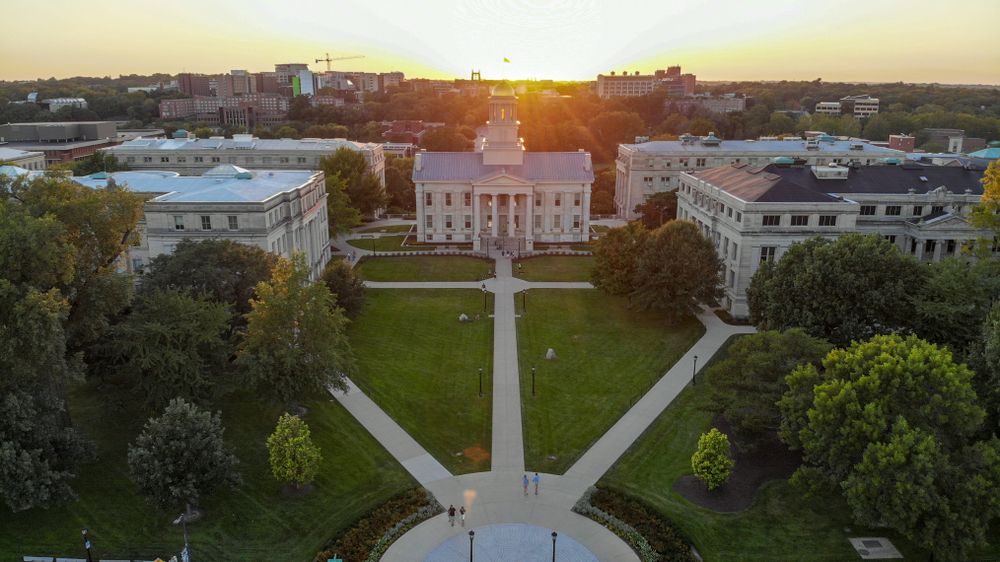 Aerial view of the University of Iowa