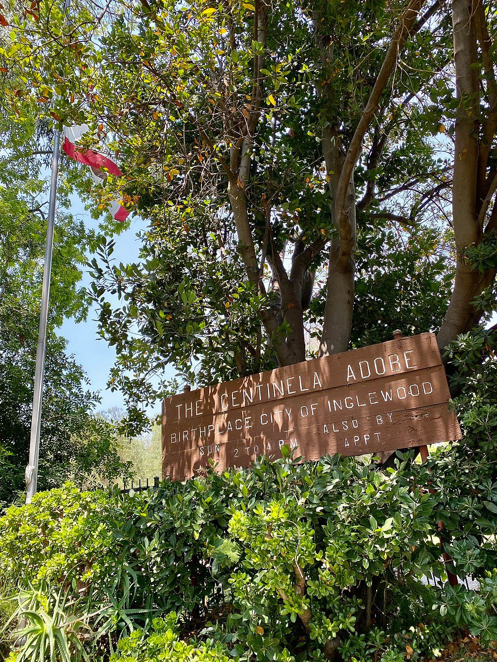 Signage of the Centinela Adobe