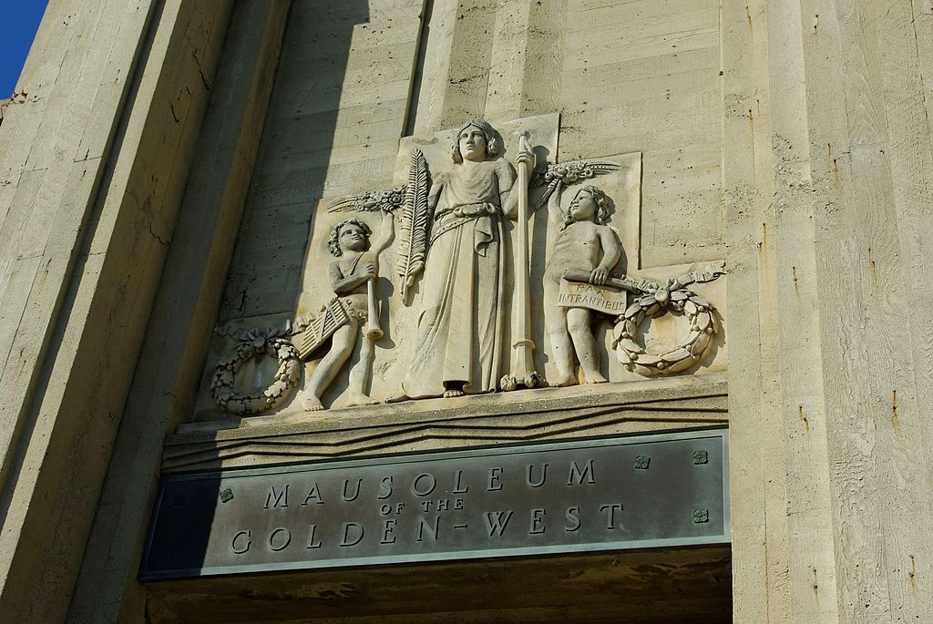 A mausoleum at Inglewood Park Cemetery