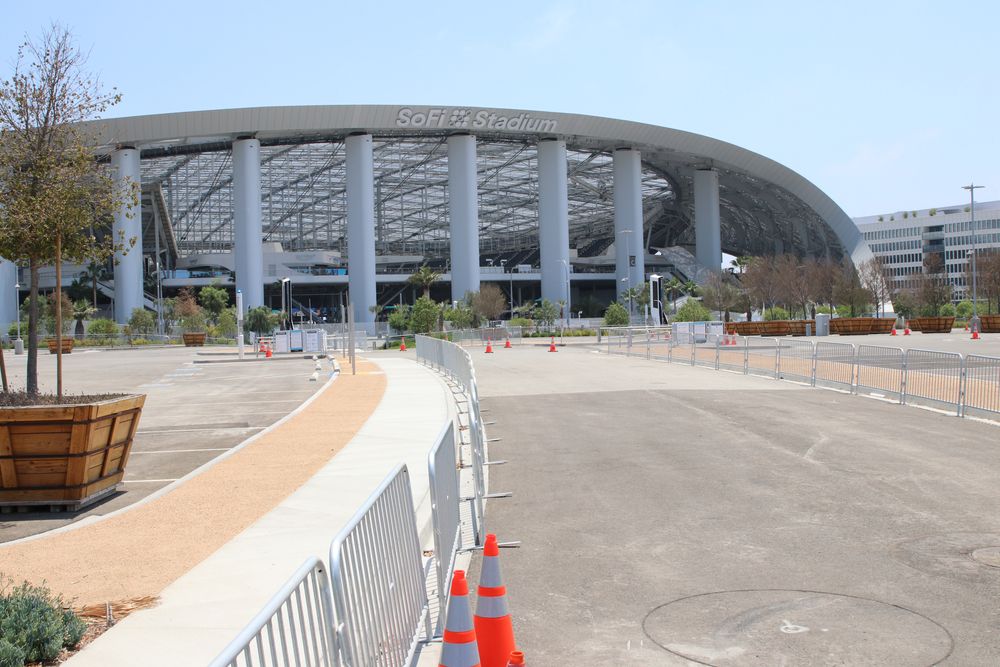 Exterior of the SoFi Stadium