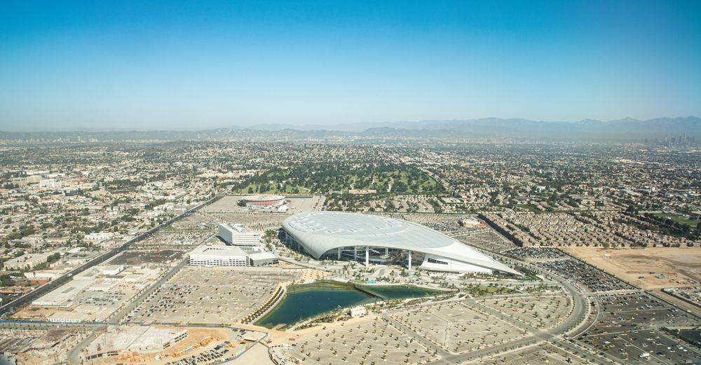 Aerial view of SoFi Stadium