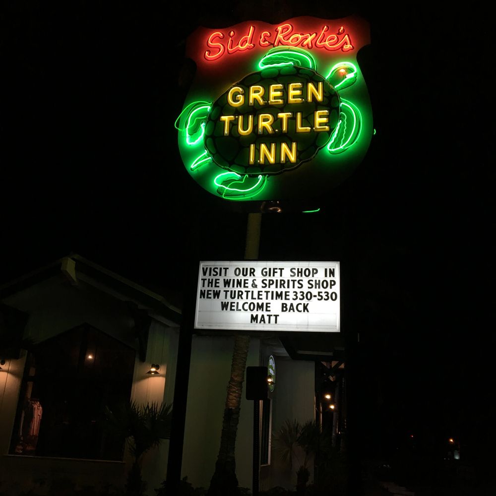 Neon sign of Green Turtle Inn