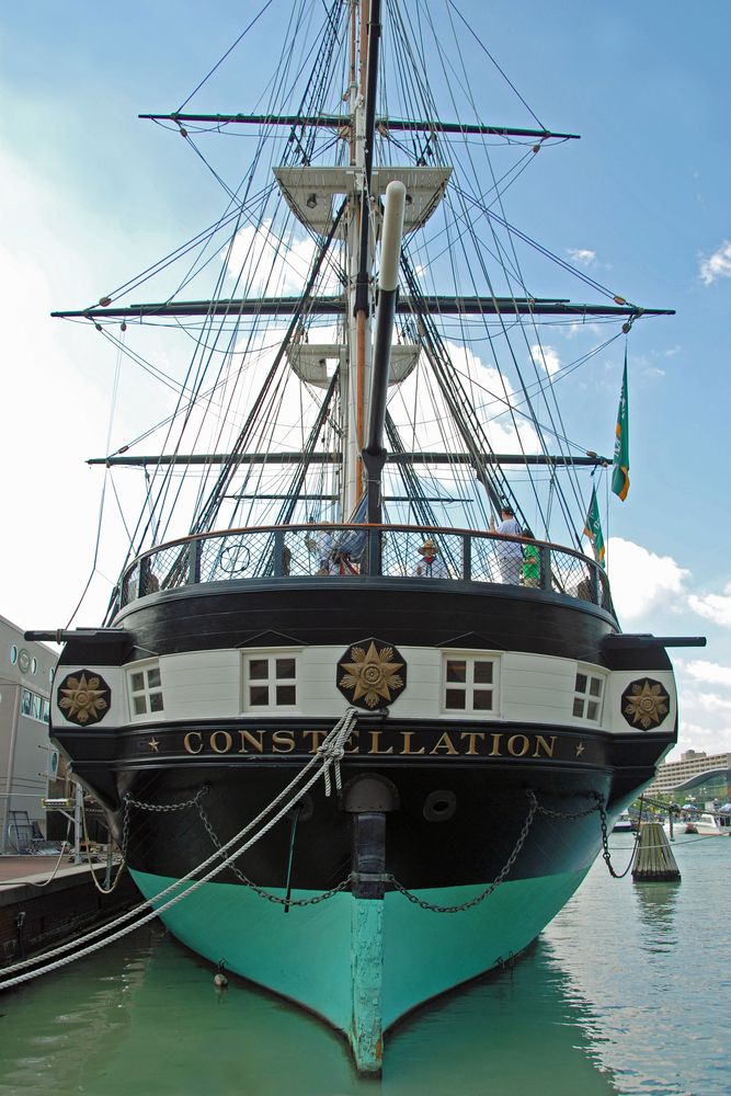 Front view of the U.S.S. Constellation ship