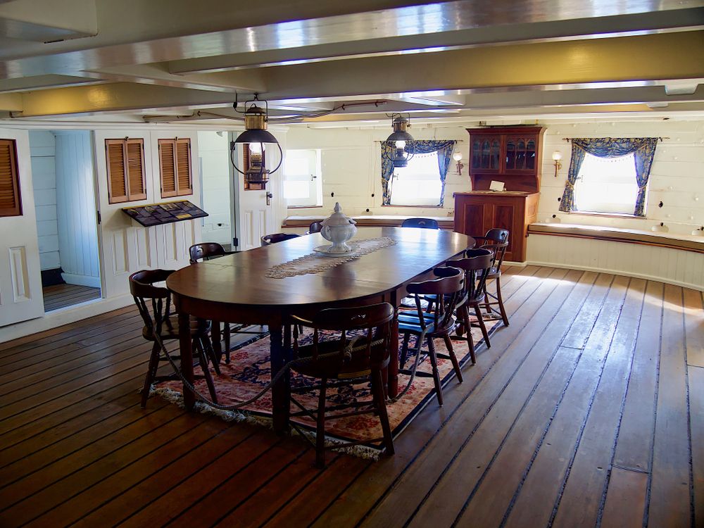 Interior dining hall of the U.S.S. Constellation ship