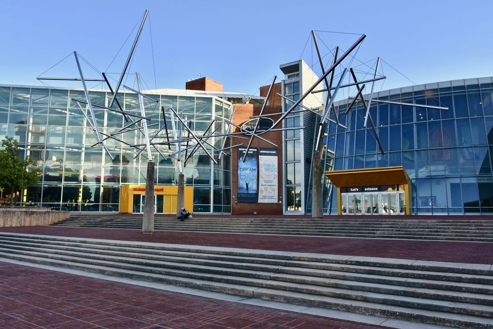 Steps leading to Maryland Science Center's entrance