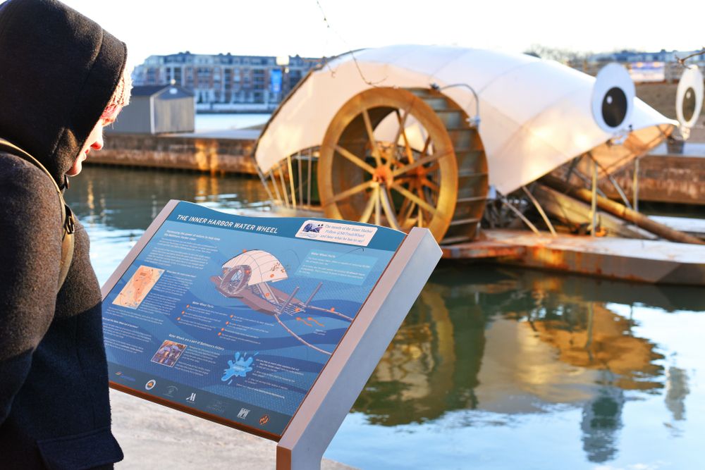 Information board of Mr. Trash Wheel