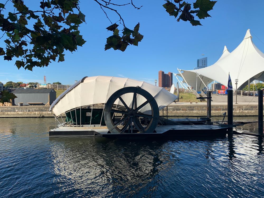 View of Mr. Trash Wheel's body