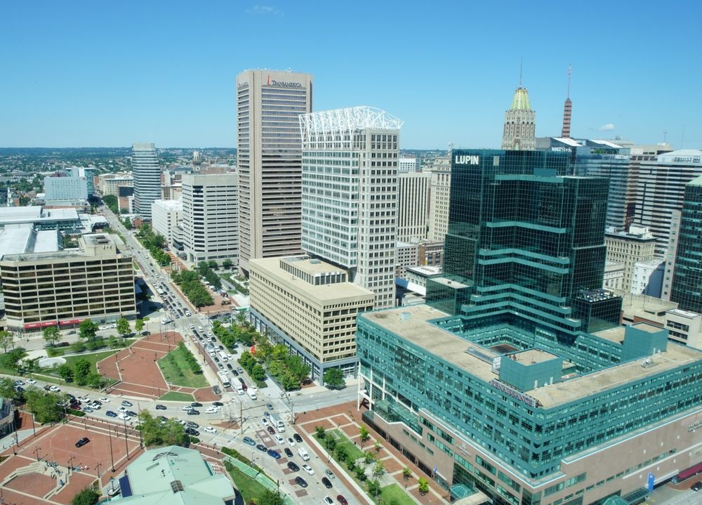 Aerial view of Pratt Street