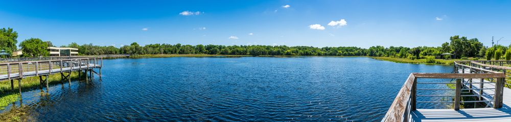 Blue body of water at Cooter Pond Park