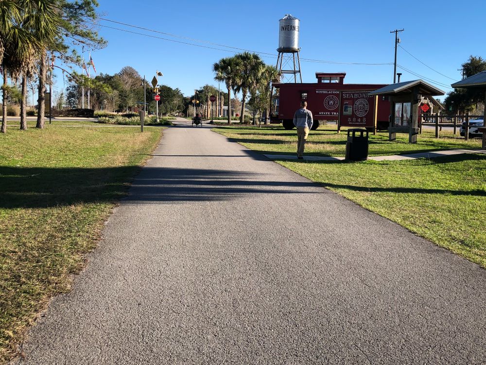 The concrete trail of Withlacoochee State Trail