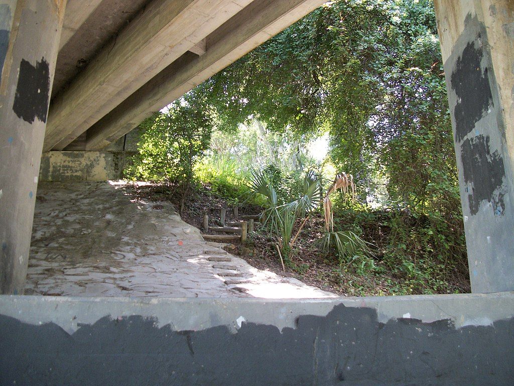 Partial stairs leading to the Whispering Pines Park