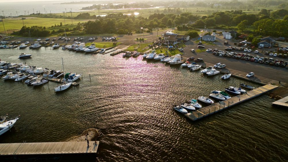 Aerial view of East Islip Marina Park