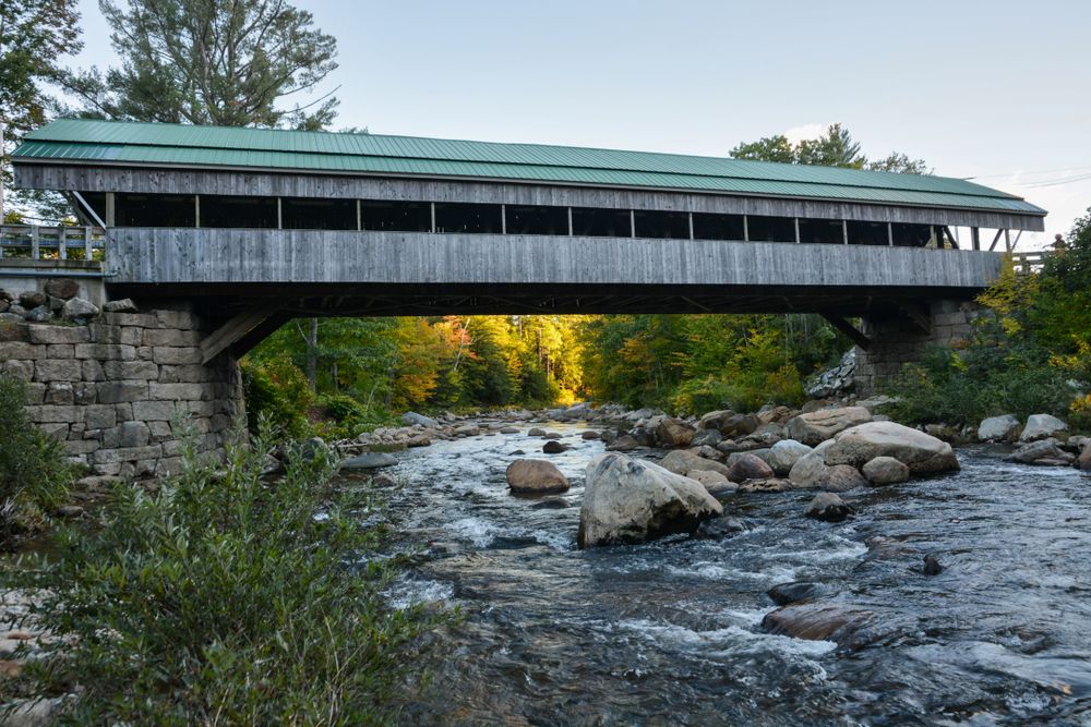 The side body of the Honeymoon Covered Bridge.