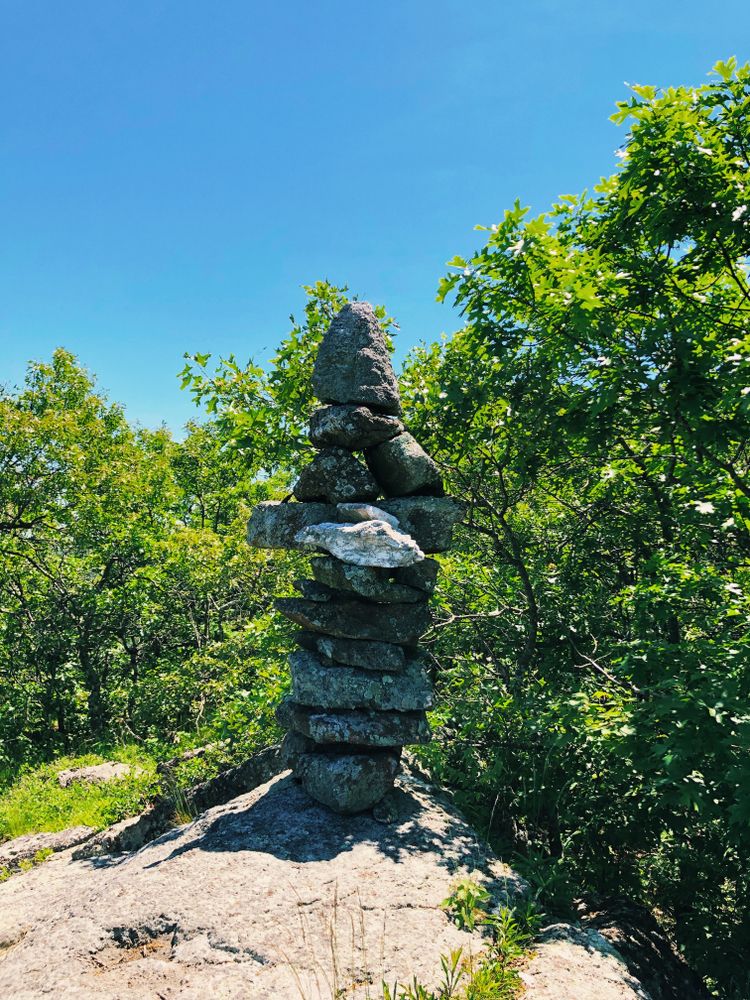 Stone pile at Iron Mountain Trail.