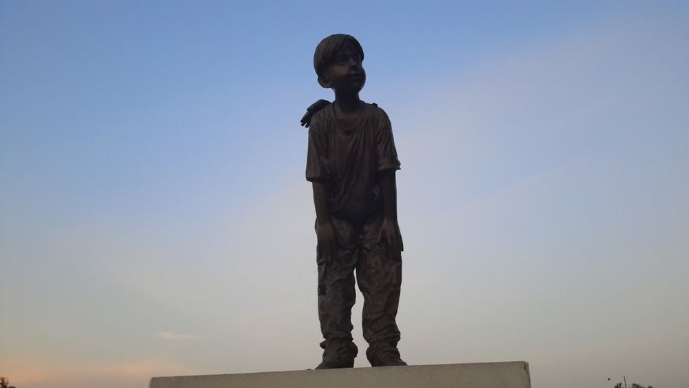 A sculpture at Winged Deer Park